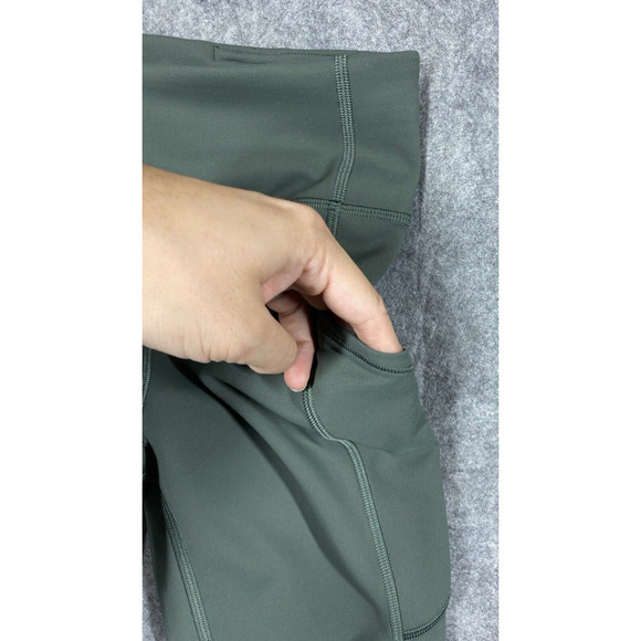 Lululemon Leggings Womens 4 Green Pockets Athleisure Workout Yoga - Picture 14 of 14